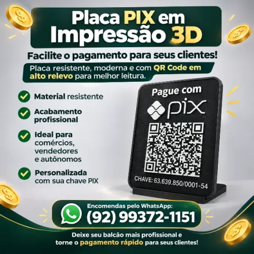 Placa Pix - Impressão 3D