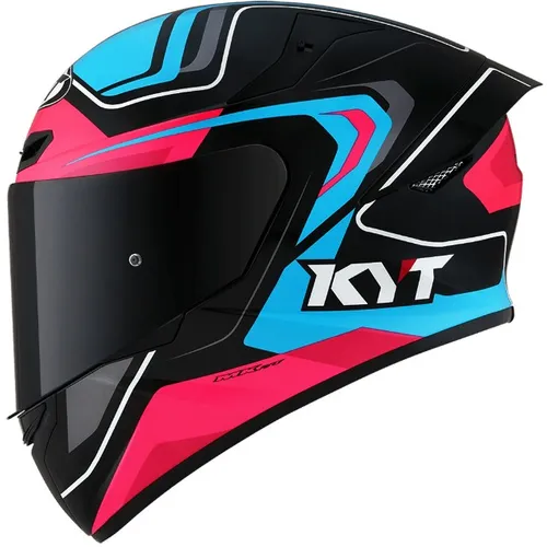Capacete Kyt TT Course Overtech - Preto Rosa e Azul Novo