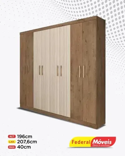 Guarda Roupa Casal 8 Portas 2 Gavetas Direto da Fabrica Fazemos Entrega