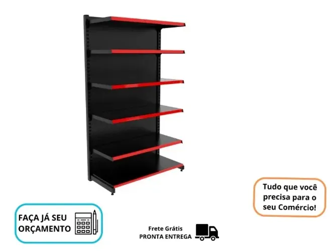 Gondola de Parede Inicial e Continuação Preta