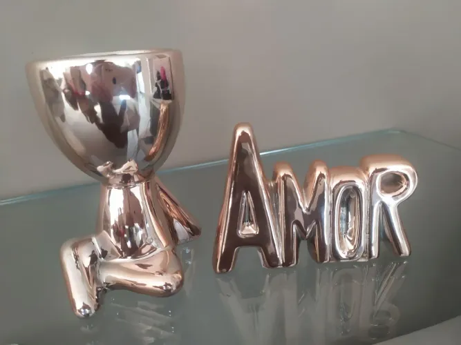 Par de Decoração Rosé Gold 