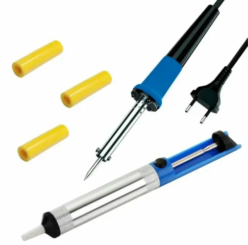 Ferro de Solda 40W 110V + Sugador + 3 Bicos Protetores + Suporte