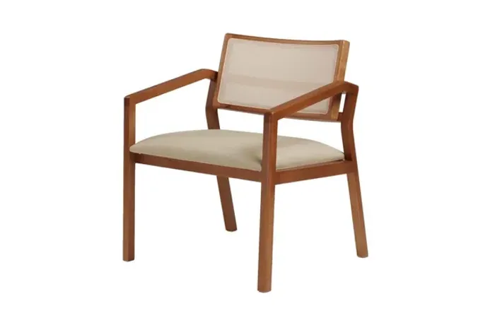 POLTRONA CLEAN  TELA BEGE LINHO D33 r54