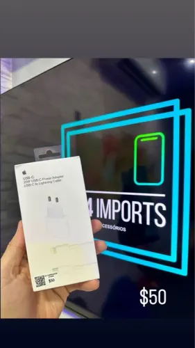 KIT CARREGADOR FONTE E CABO PARA IPHONE  - 20w