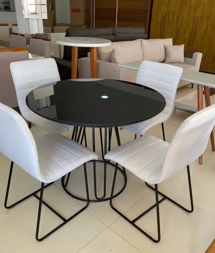 Oferta Wow! Mesa Jantar Redonda All Black NOVA! (Pronta entrega)