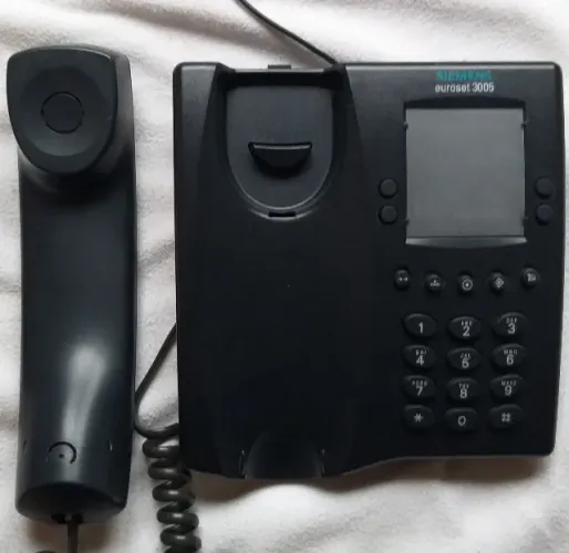 Aparelho de telefone fixo, marca Siemens, modelo Euroset 3005, cor grafite,