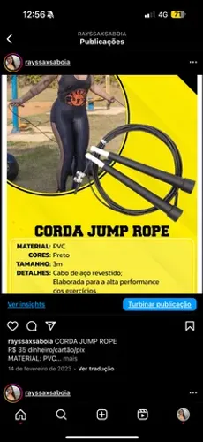 Corda de pular cabo de aço