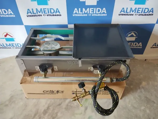 Fogareiro 2 bocas com meia chapa na Oferta Dia dos Pais 200 reais avista