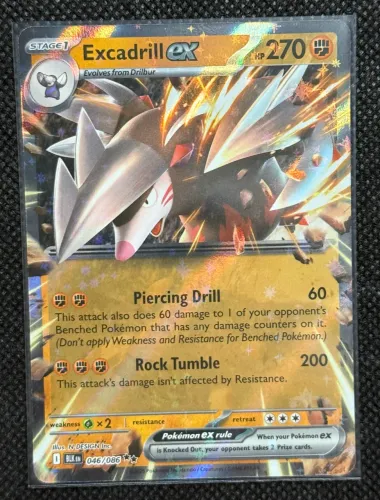Carta Pokémon Excadrill EX 046/086 em Inglês Raio Preto