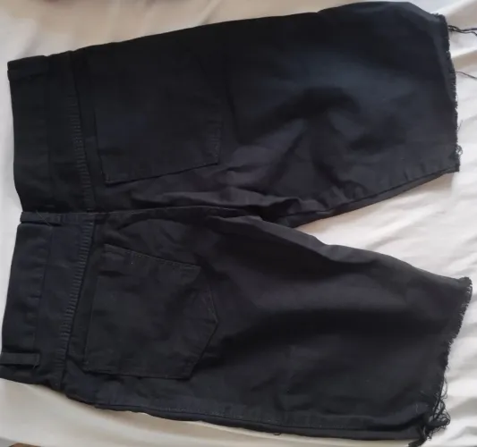 Shorts Jeans Destroyed Preto