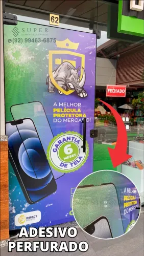 Adesivo perfurado para seu negócio