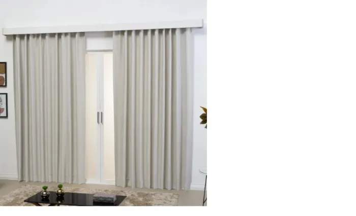 Cortina Tecido Blackoute Grosso 2 partes de 4.00x2.70 cadas Para Trilho Suiço Max 