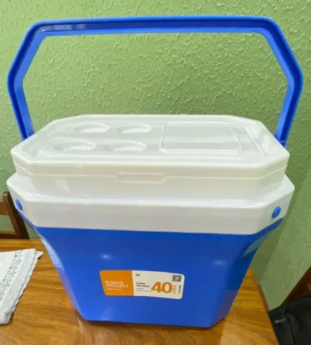 Caixa Térmica 40 Litros Azul com Tampa e Alça - Paramount