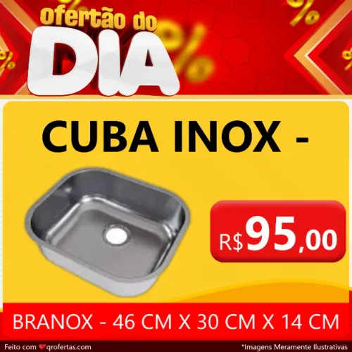 BRANOS - CUBA INOX 46 CM X 30 CM X 14 CM