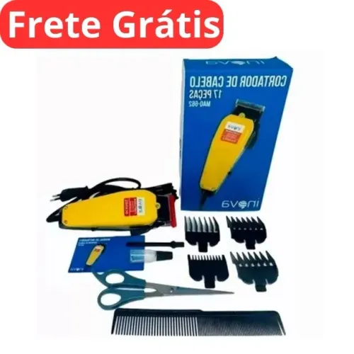 MÁQUINA DE CORTAR CABELO PROFISIONAL 17PCS - INOVA