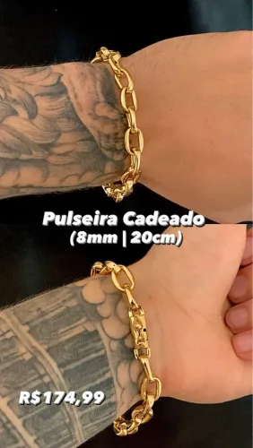 Pulseira Cadeado ouro 18k banhada