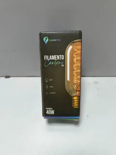 Lampada para Retro Vintage T45 40W Filamento de Carbono E27 Branco 127v