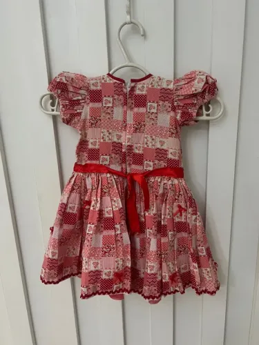  Vestido Junino Menina 1 Ano com Bordado em Ponto Cruz
