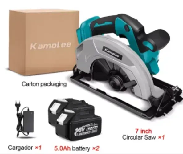 Serra Circular Bateria sem fio Kamolee com 2 baterias tipo Makita