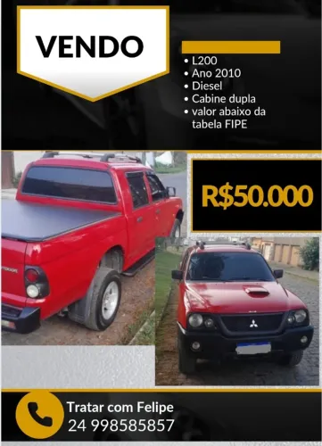 Mitsubishi L200 GL 2.5 4X4 CD Diesel 2010