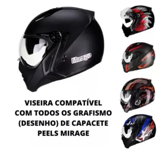 Viseira Cristal Anti-risco Capacete Mirage Peels F21