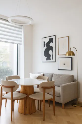 Mesa Cônica Redonda com 4 Cadeiras Curva NOVO