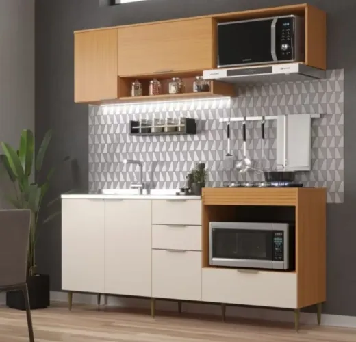 Cozinha modelada 6 portas e 2 gavetas 
