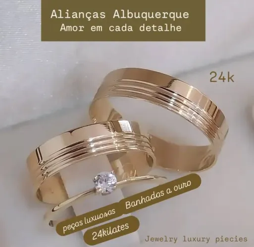 Alianças banhadas a ouro 24kilates