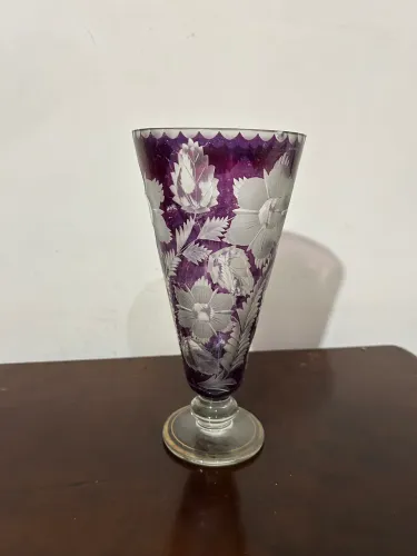Vaso lizalite crystal talhado - 26cm