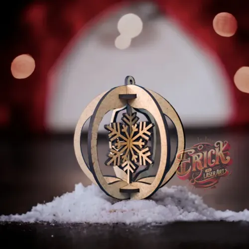 Enfeite de natal em MDF - Floco de neve