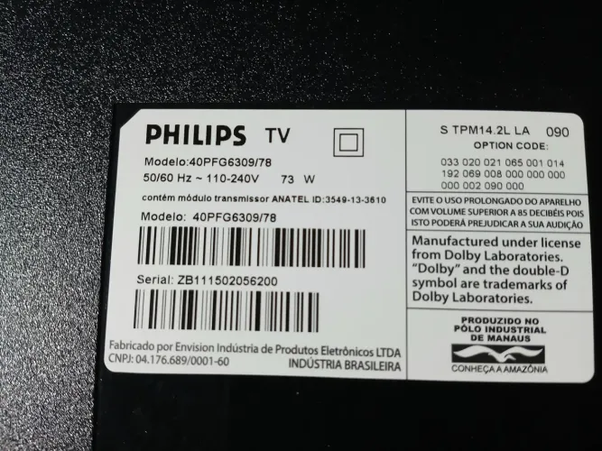 tv Phillips tela quebrada 