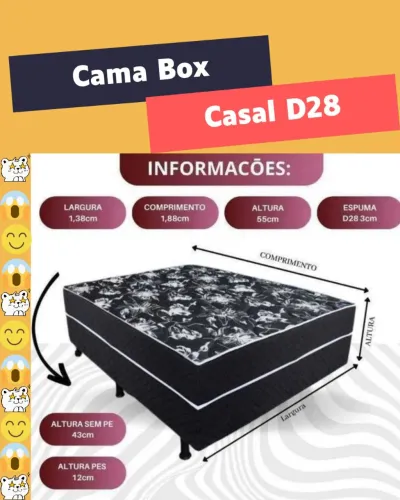 Cama Box Casal D28 - Espuma D28 3cm / 6cm / 9cm