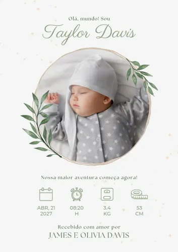 Arte infantil personalizado. Recordação nascimento. APENAS R$10,00