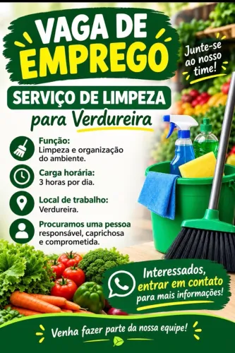 Vaga para limpeza verdureira