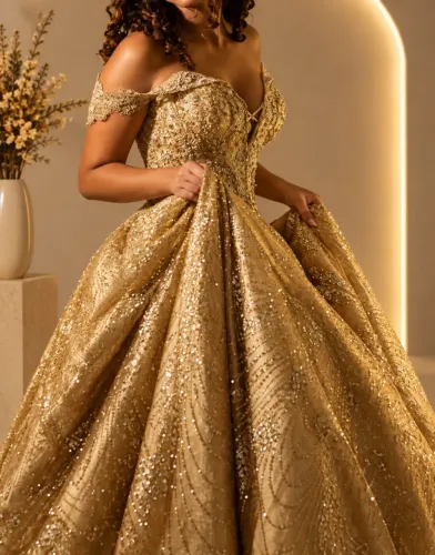 Vestido de luxo, ideal para debutantes e festas de luxo.