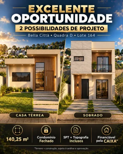 Terreno Bella Città 140,25m² | Condomínio Fechado | Financiável pela CAIXA
