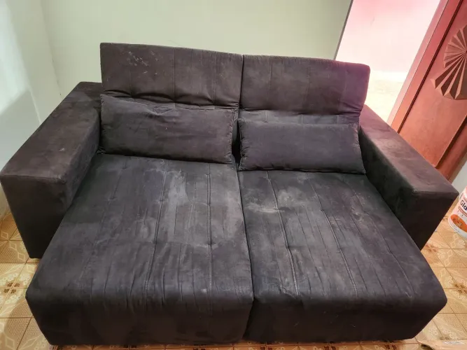 Sofa 3 lugares retrátil encosto reclináveis