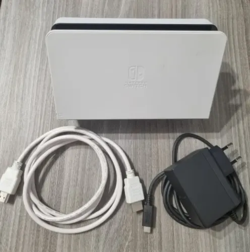Dock Switch Oled Original + Carregador Original + Cabo Hdmi (Usado)
