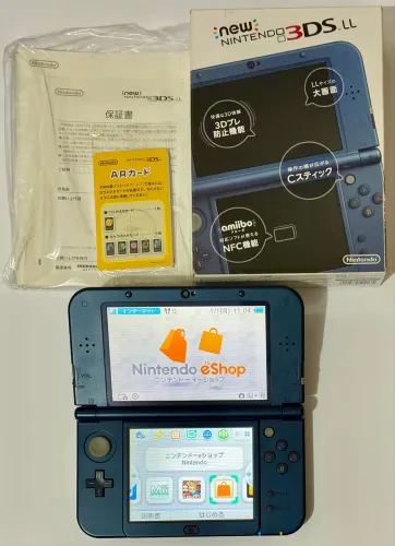 New Nintendo 3Ds XL azul metálico completo na caixa