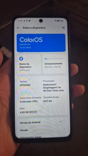 Oppo a40 256gb semi novo