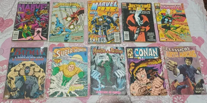 Revistas Gibis Hqs , Marvel, DC, Batman, Justiceiro, Conan, Thor, Homem Aranha - Lote