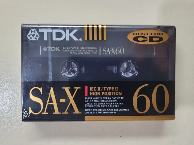 Fita K7 TDK SA-X Cromo 60 minutos virgens novas lacradas<br>
