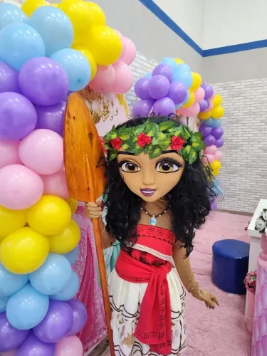 Personagens vivos Moana cosplay festa infantil