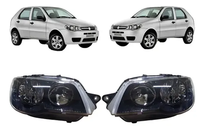 Par Farol Palio 2004 A 2017 Máscara Negra Canhão Black Ambos Lados
