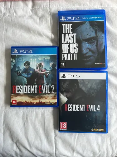 Jogos the last of us II resident evil 2 e 4