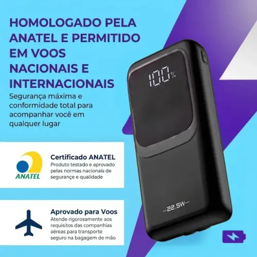 Carregador Portátil 20000 Turbo 22.5w Power Bank Premium
