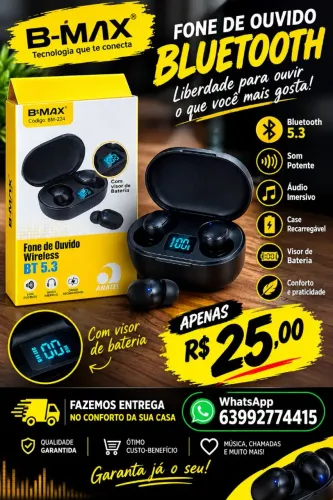 Fone ouvido bluetooth