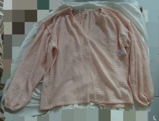 Blusa Texturizada Manga Bufante NOVA