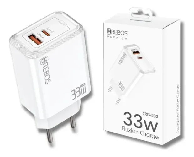 Fonte Carregador Turbo Pd 33w 1x Usb Tipo C + 1x Usb A