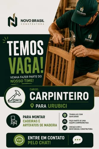 Vagas para CARPINTEIRO E SERRALHEIRO - URUBICI SC